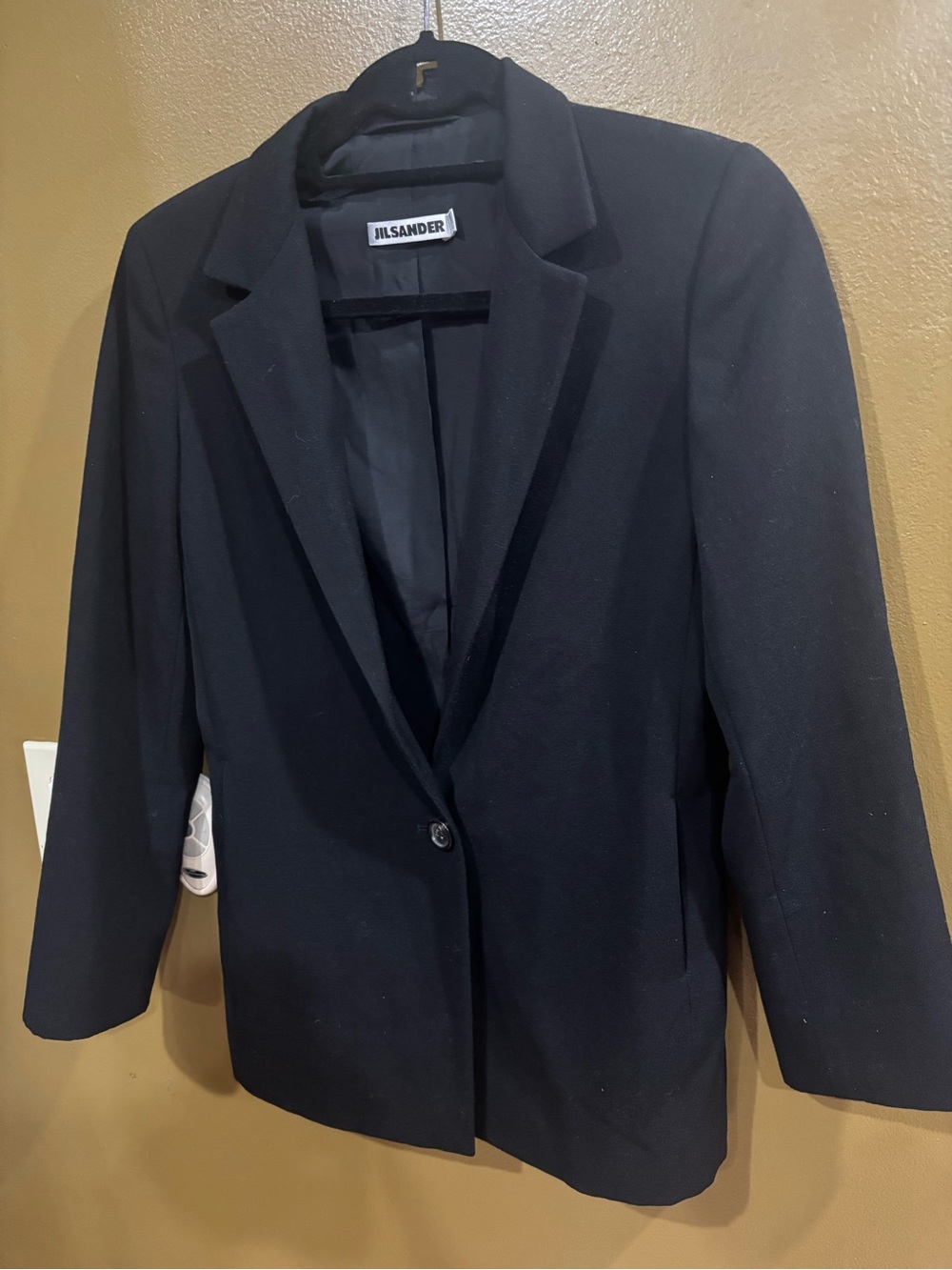 Jil Sander One Button Single Breasted Blazer Wool Size EU34/US0 Black Women’s